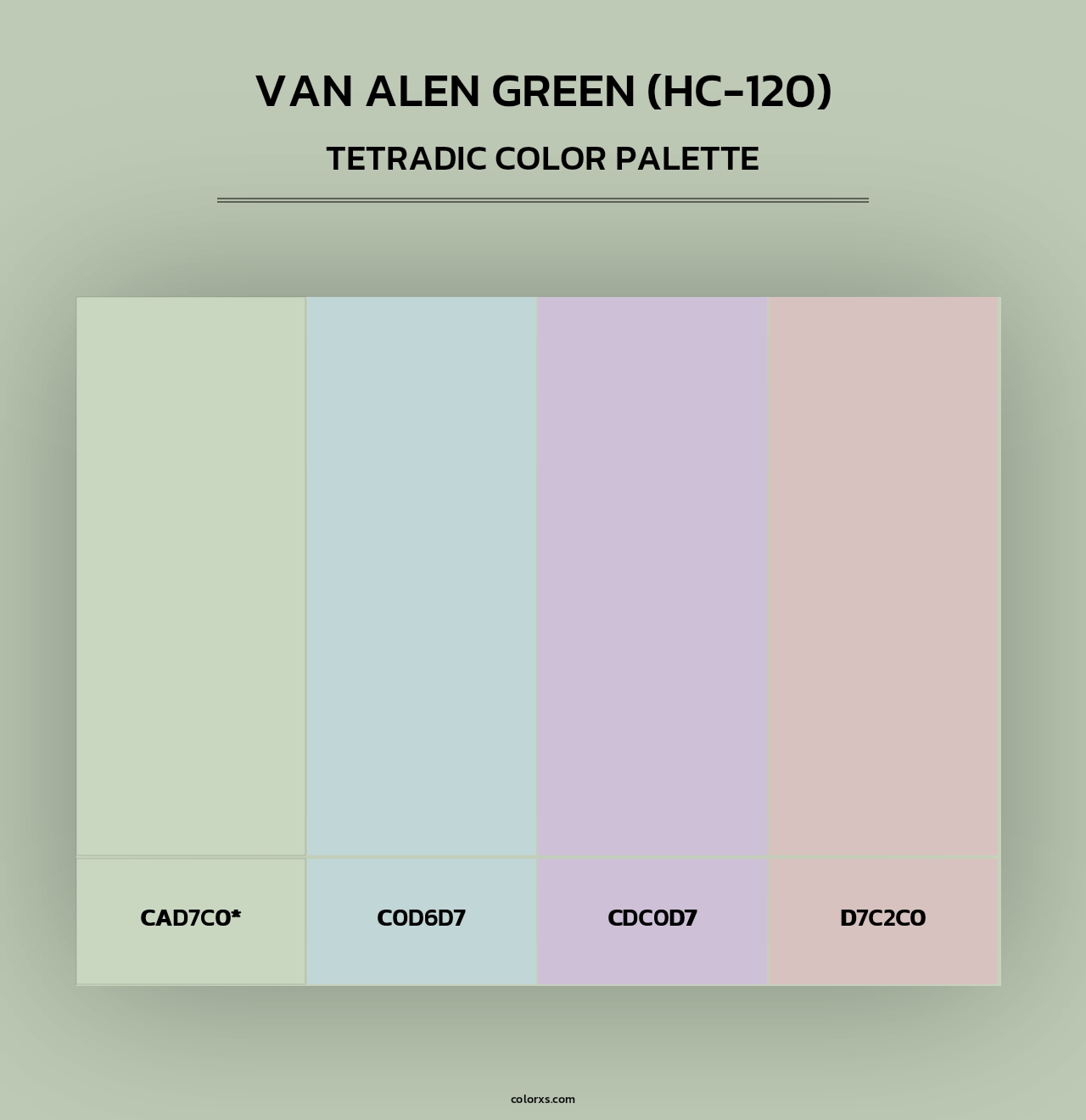 Van Alen Green (HC-120) - Tetradic Color Palette