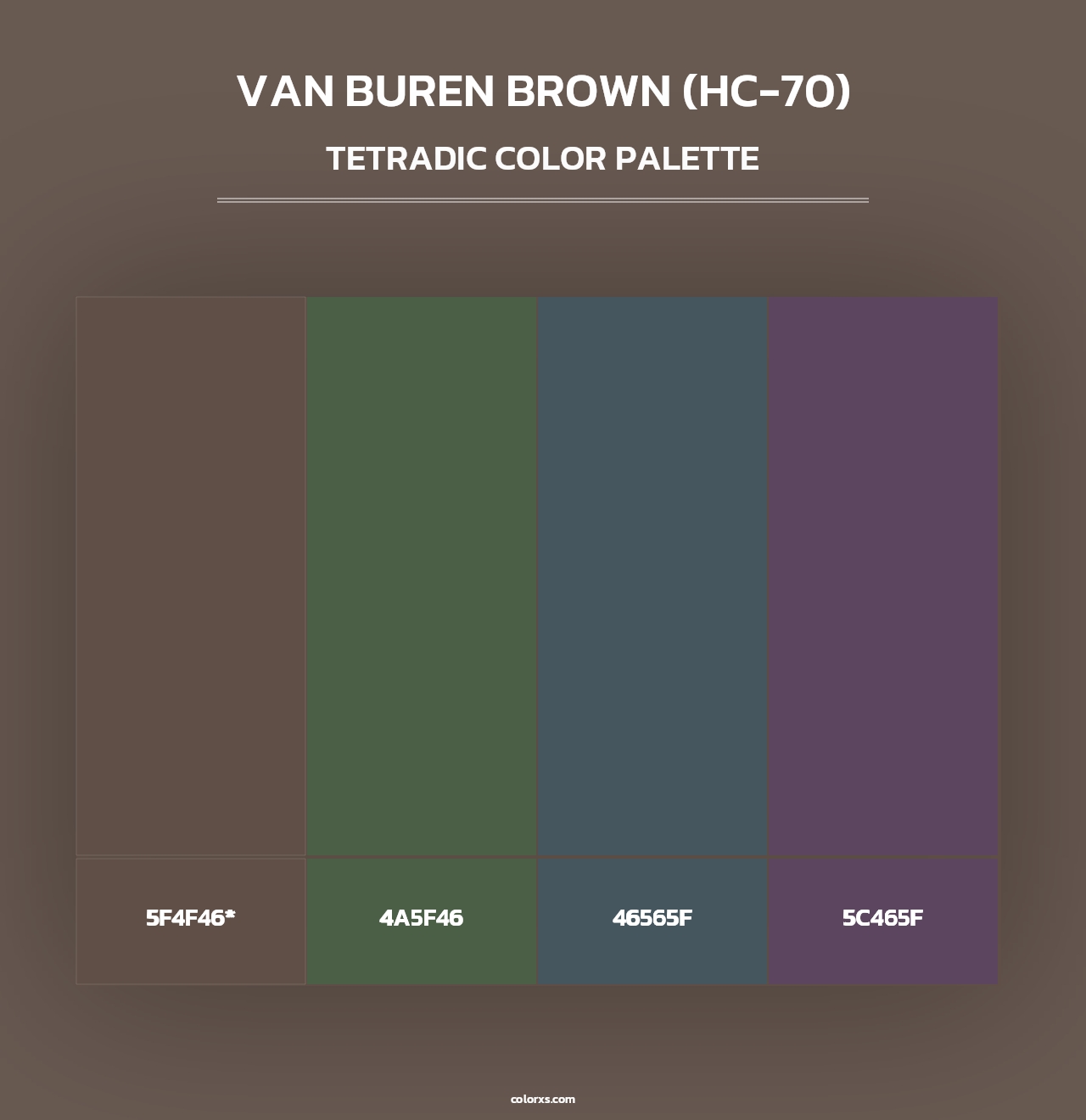 Van Buren Brown (HC-70) - Tetradic Color Palette