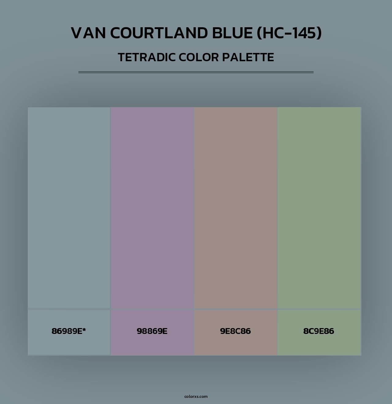 Van Courtland Blue (HC-145) - Tetradic Color Palette