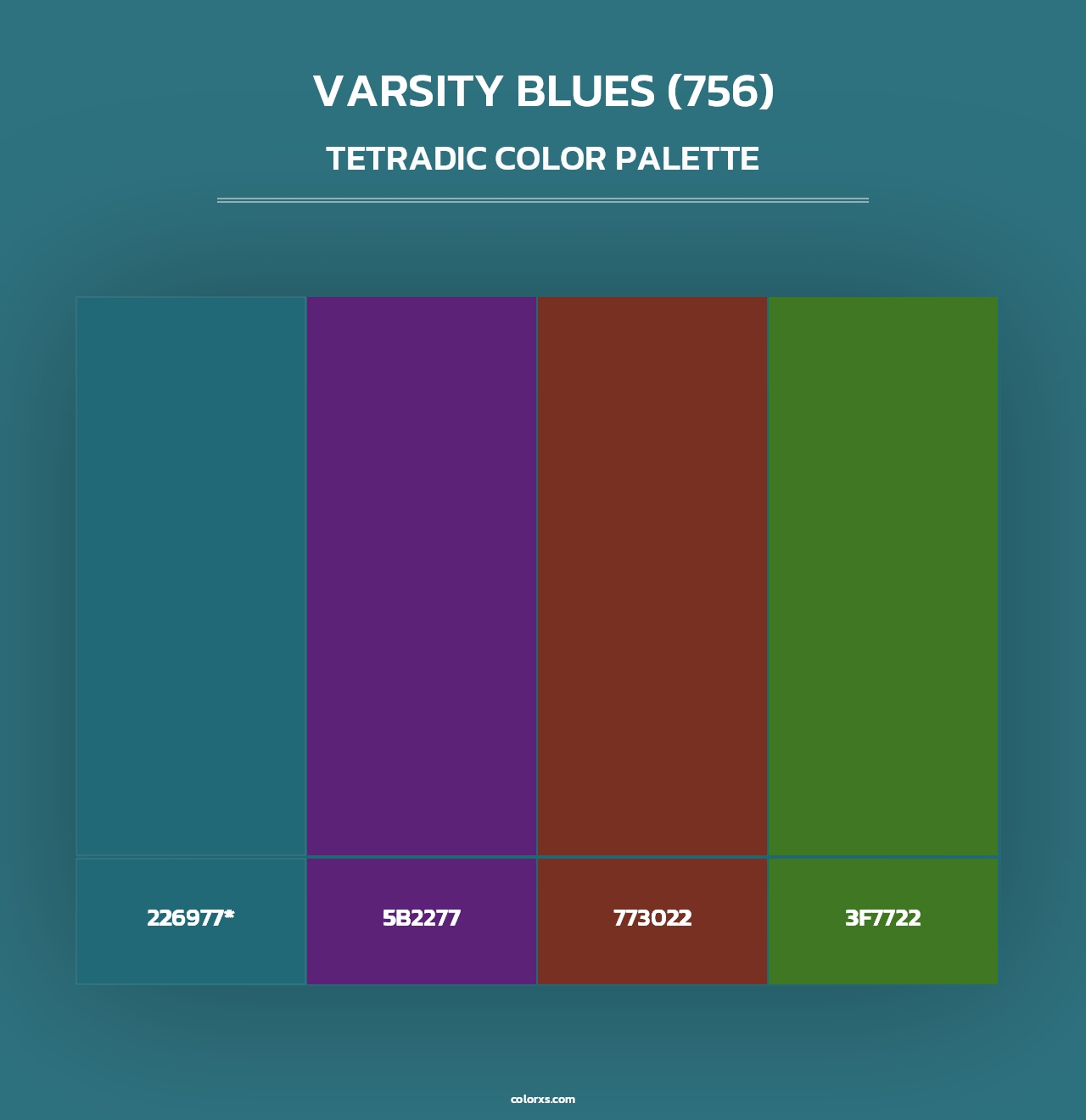 Varsity Blues (756) - Tetradic Color Palette