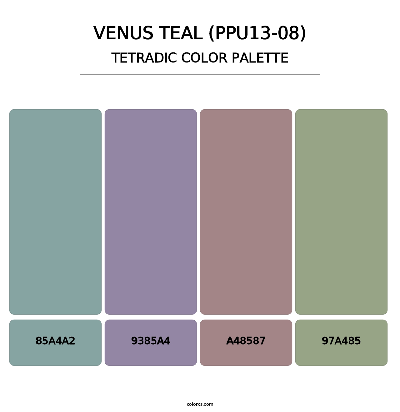 Venus Teal (PPU13-08) - Tetradic Color Palette