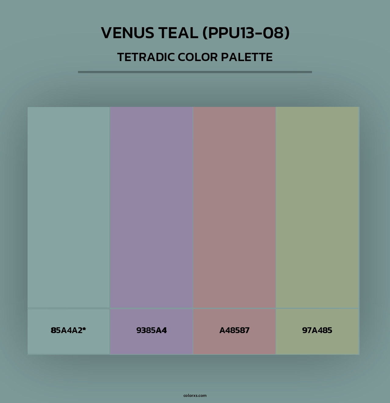 Venus Teal (PPU13-08) - Tetradic Color Palette