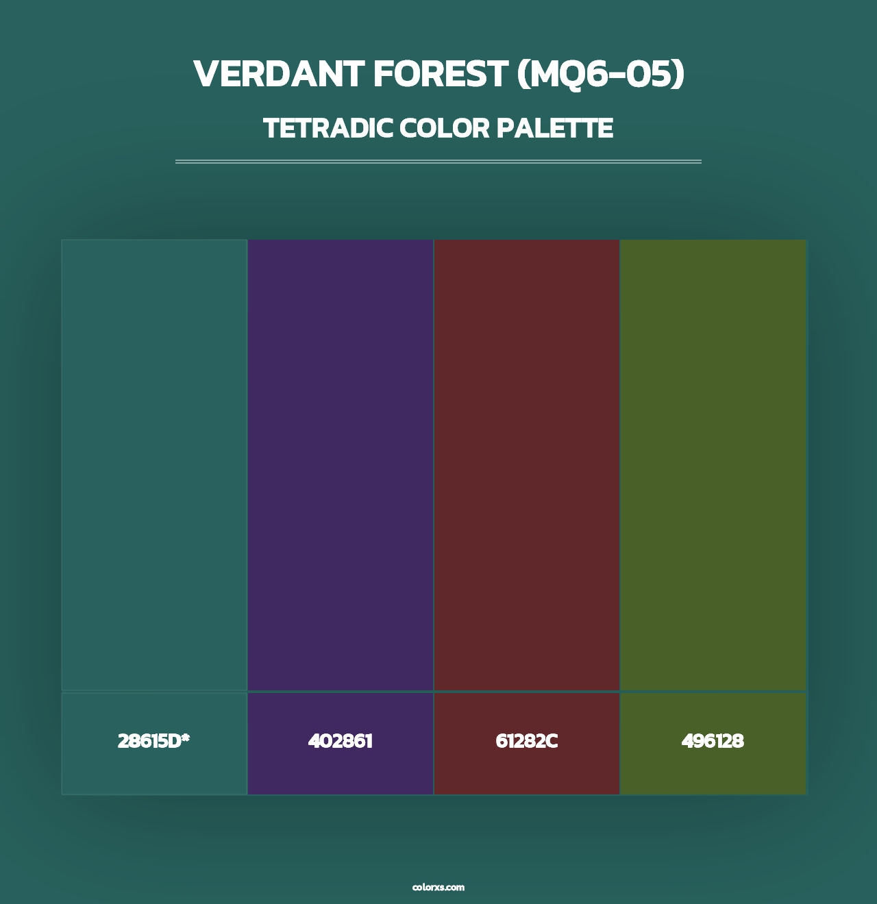 Verdant Forest (MQ6-05) - Tetradic Color Palette