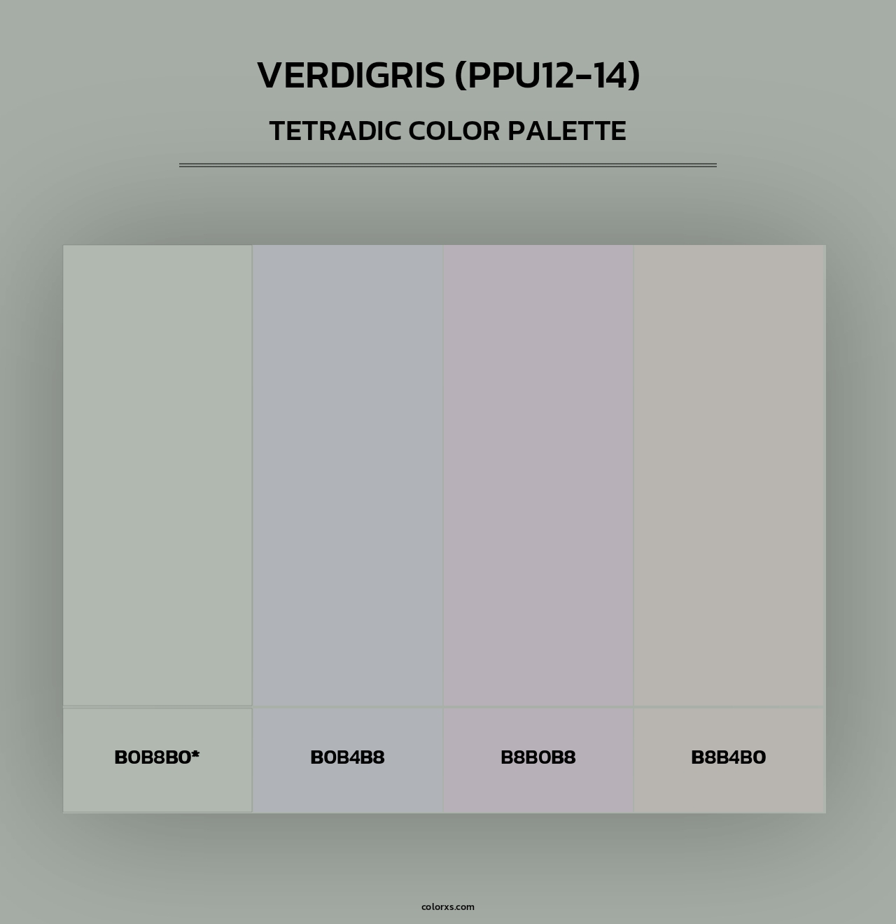 Verdigris (PPU12-14) - Tetradic Color Palette