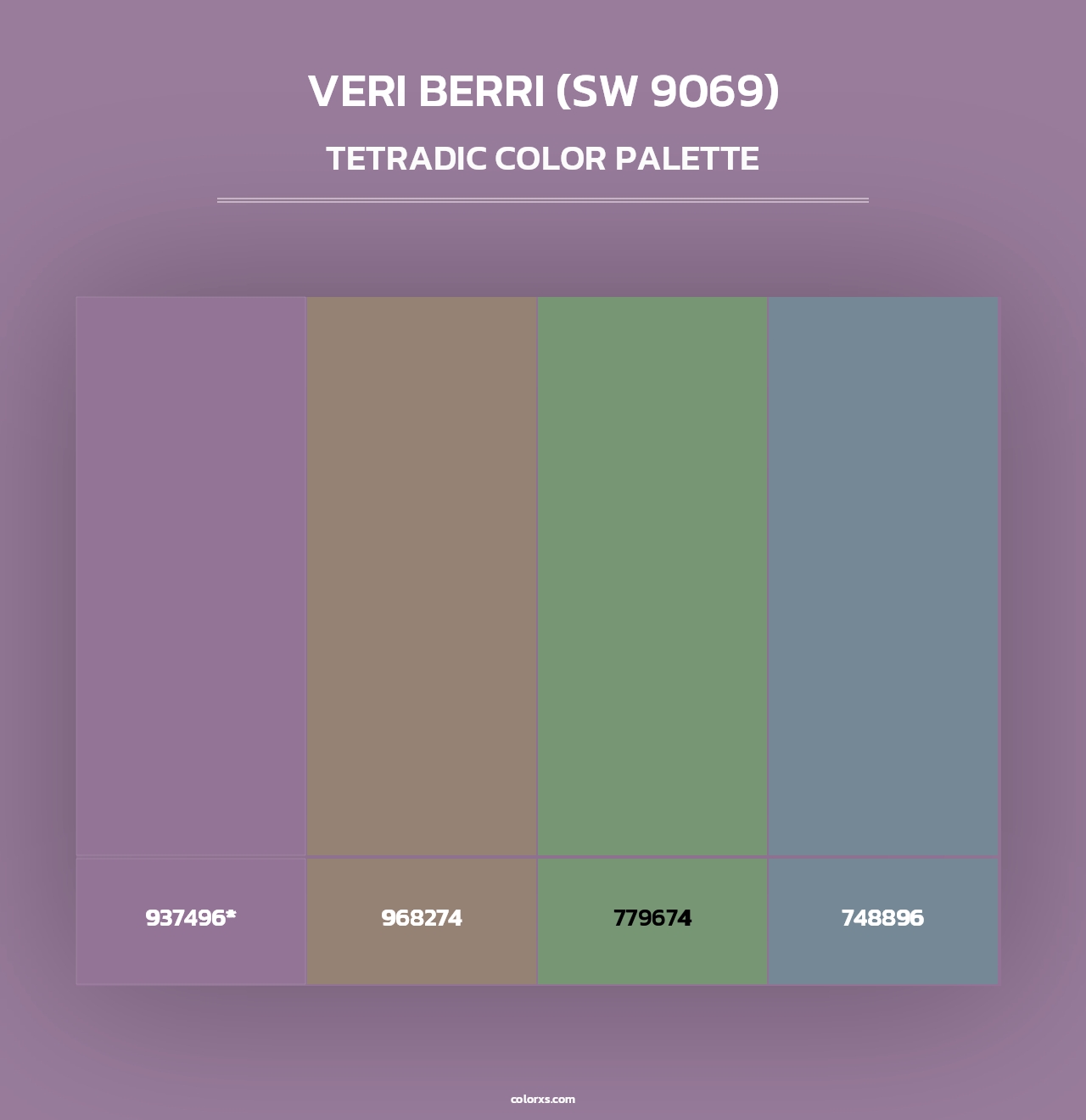 Veri Berri (SW 9069) - Tetradic Color Palette