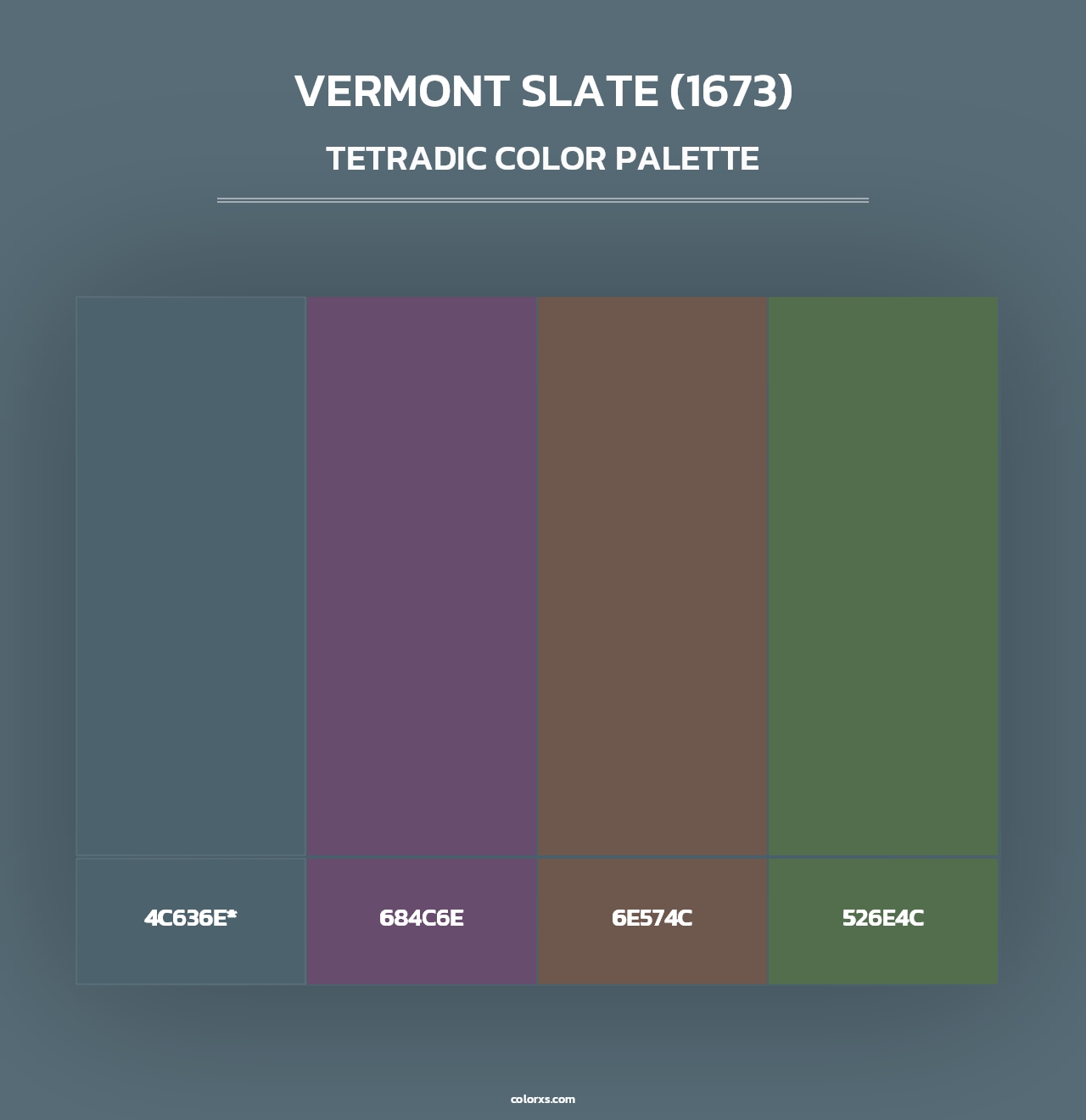 Vermont Slate (1673) - Tetradic Color Palette