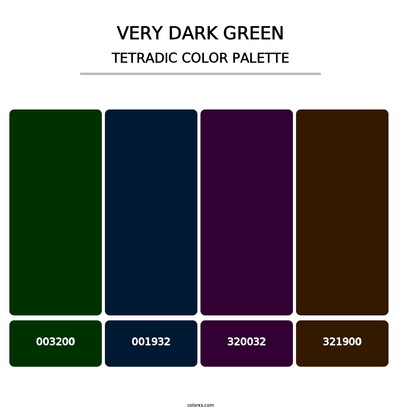 Very Dark Green - Tetradic Color Palette