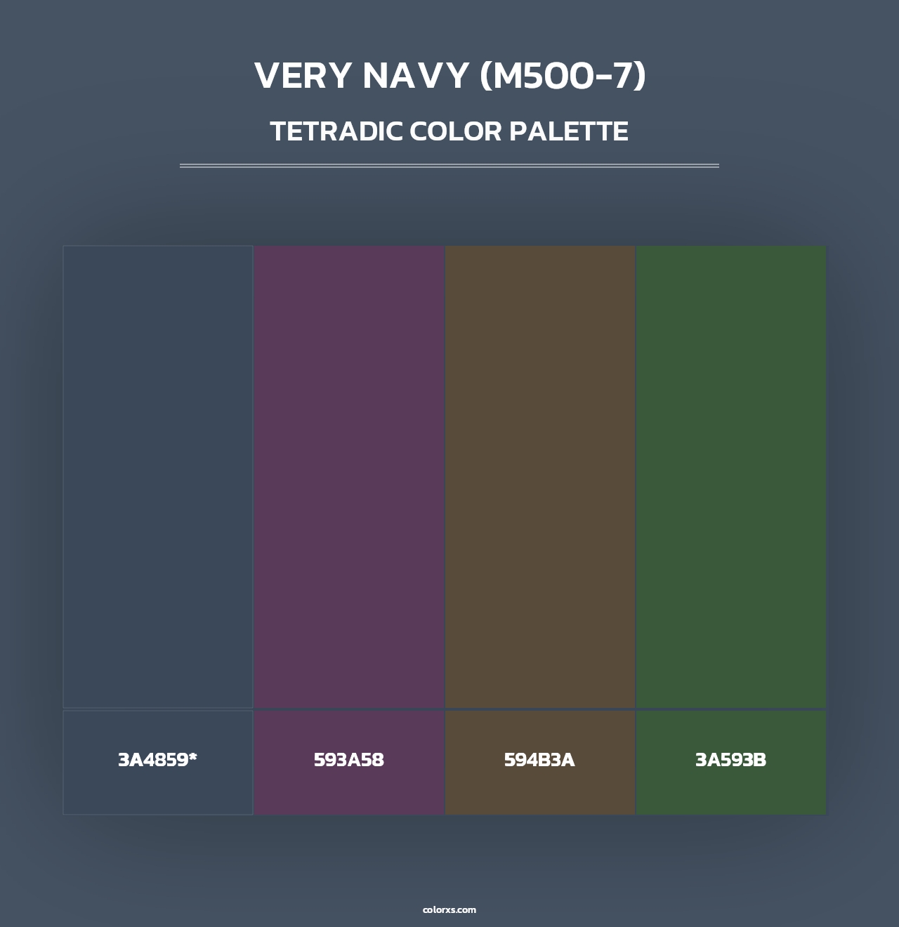 Very Navy (M500-7) - Tetradic Color Palette