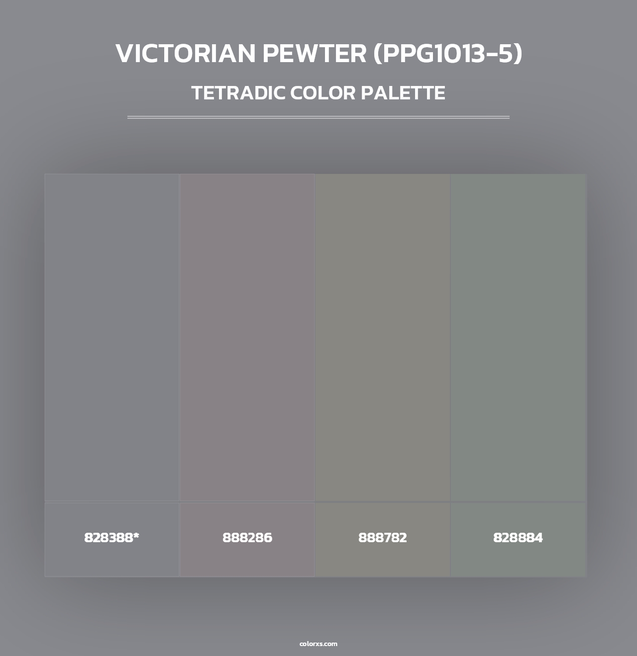 Victorian Pewter (PPG1013-5) - Tetradic Color Palette