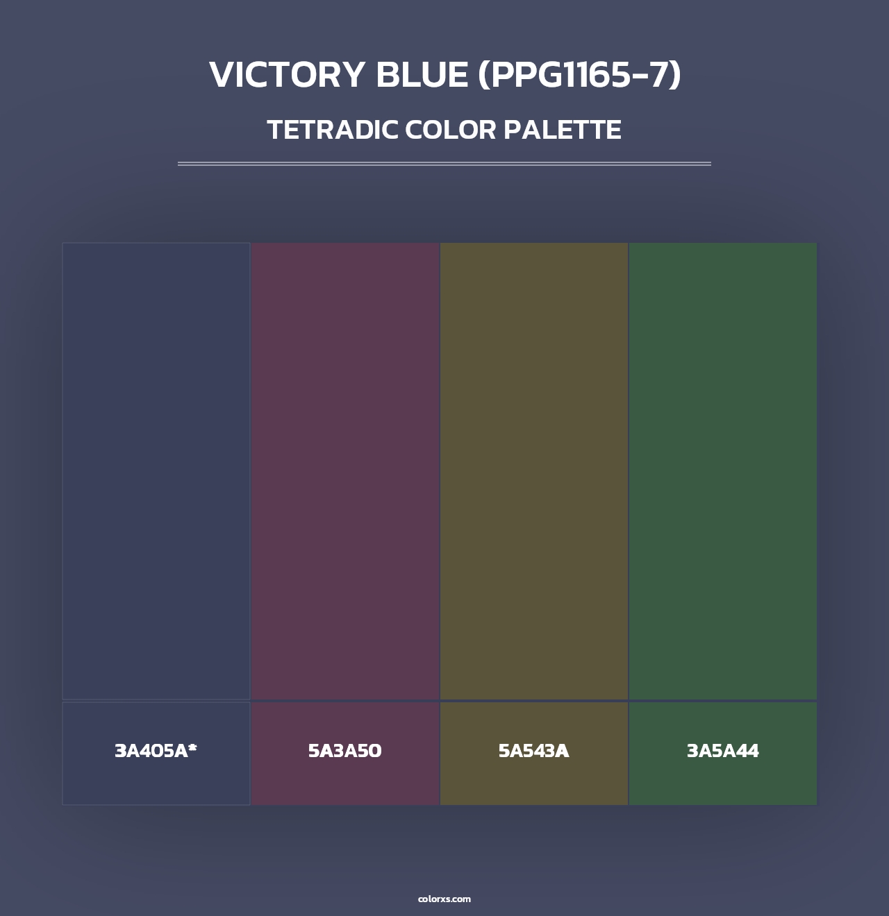 Victory Blue (PPG1165-7) - Tetradic Color Palette
