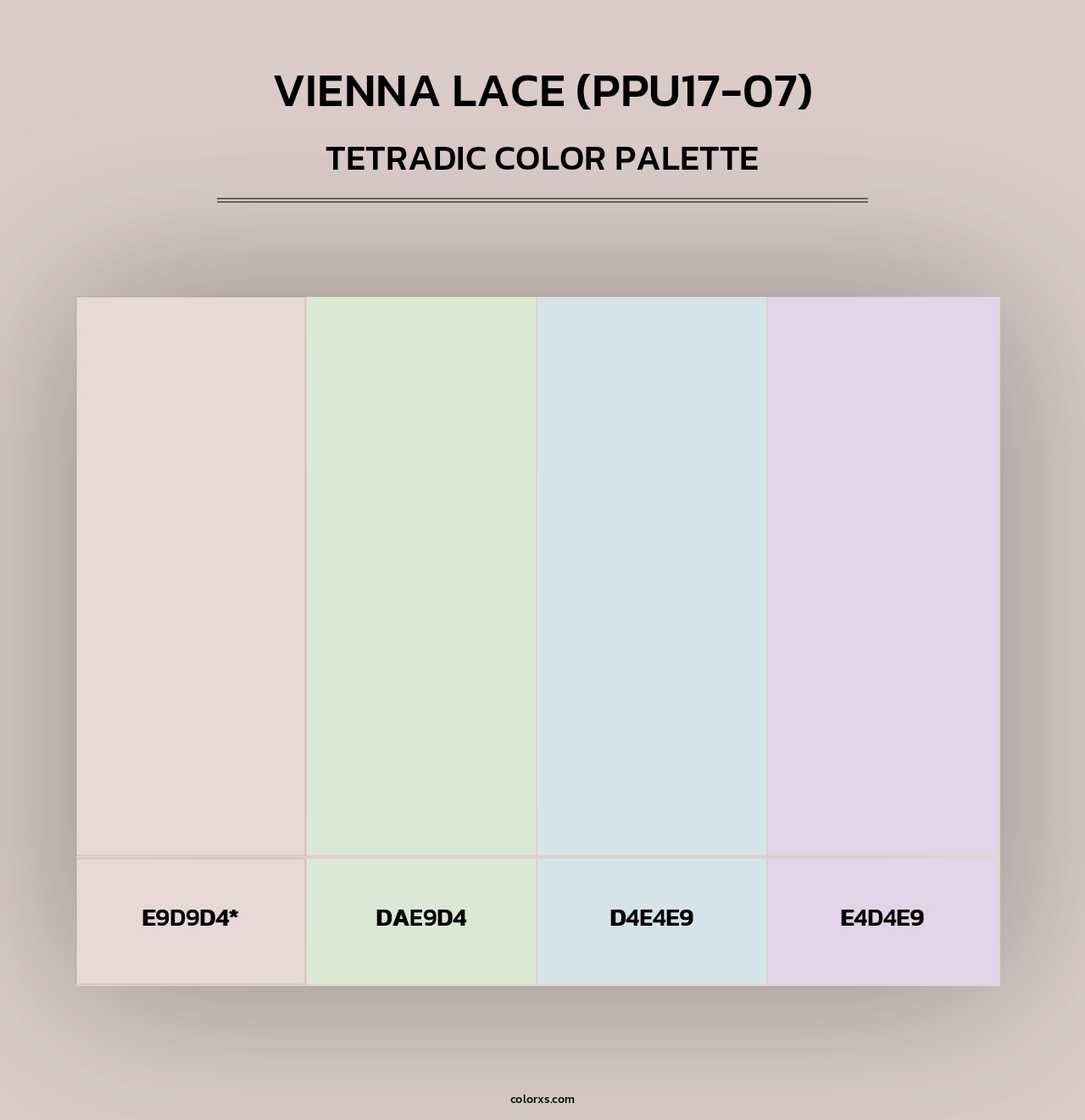 Vienna Lace (PPU17-07) - Tetradic Color Palette