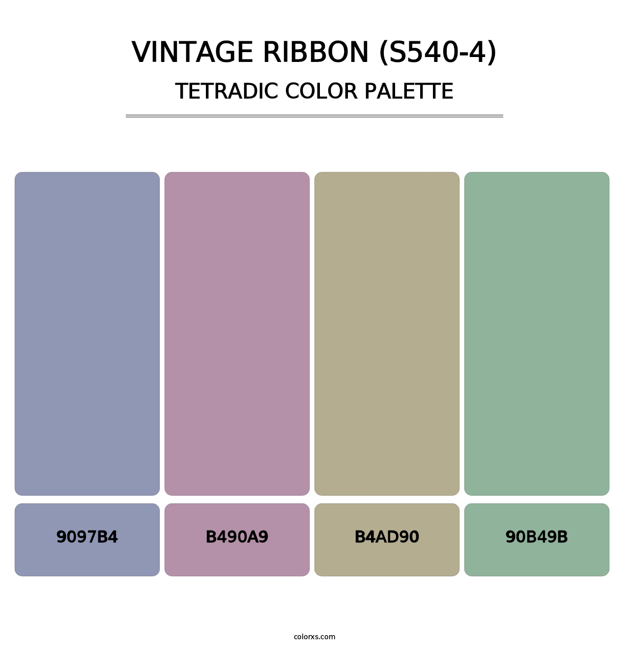 Vintage Ribbon (S540-4) - Tetradic Color Palette