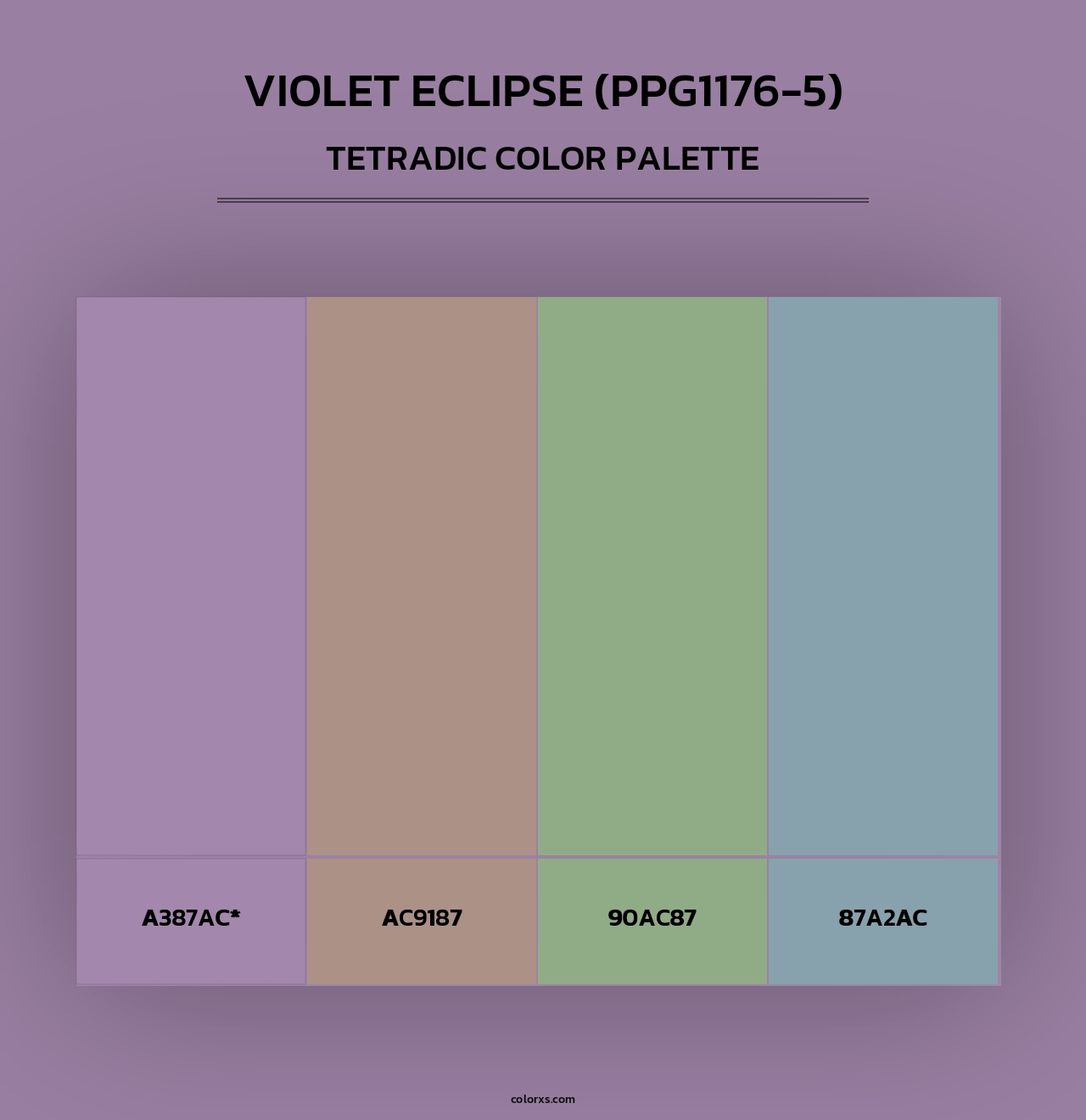 Violet Eclipse (PPG1176-5) - Tetradic Color Palette