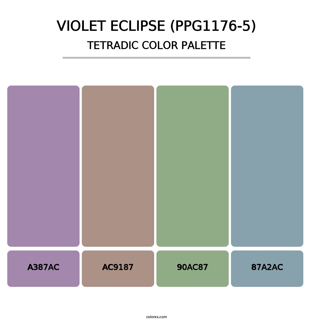 Violet Eclipse (PPG1176-5) - Tetradic Color Palette