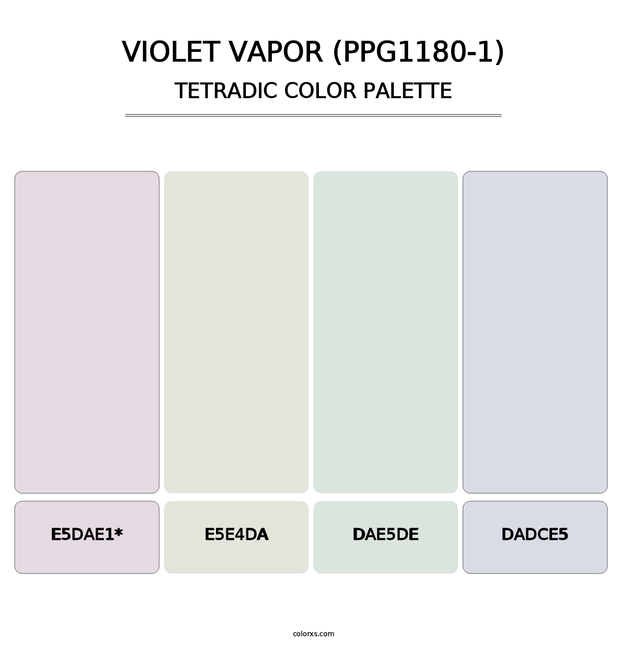 Violet Vapor (PPG1180-1) - Tetradic Color Palette