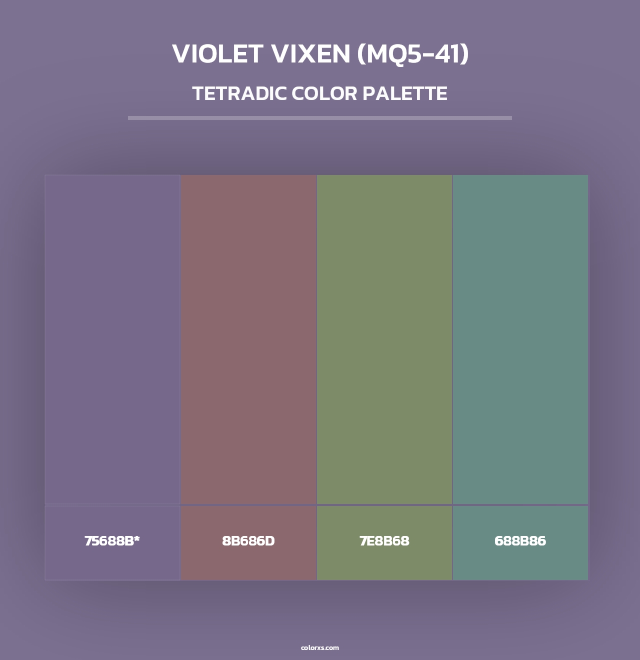 Violet Vixen (MQ5-41) - Tetradic Color Palette