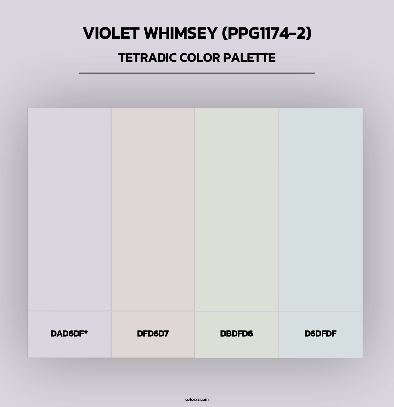 Violet Whimsey (PPG1174-2) - Tetradic Color Palette