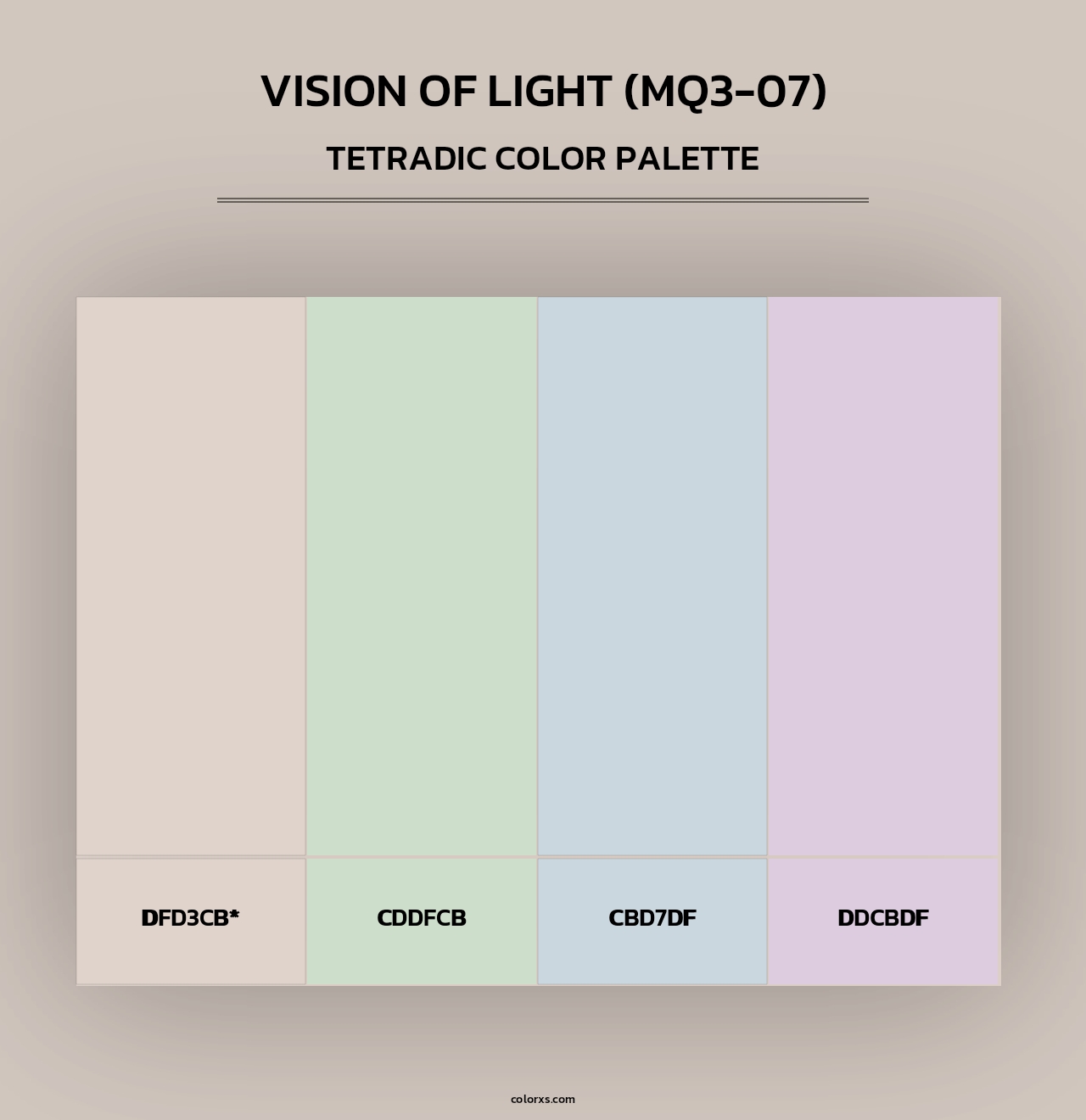 Vision Of Light (MQ3-07) - Tetradic Color Palette