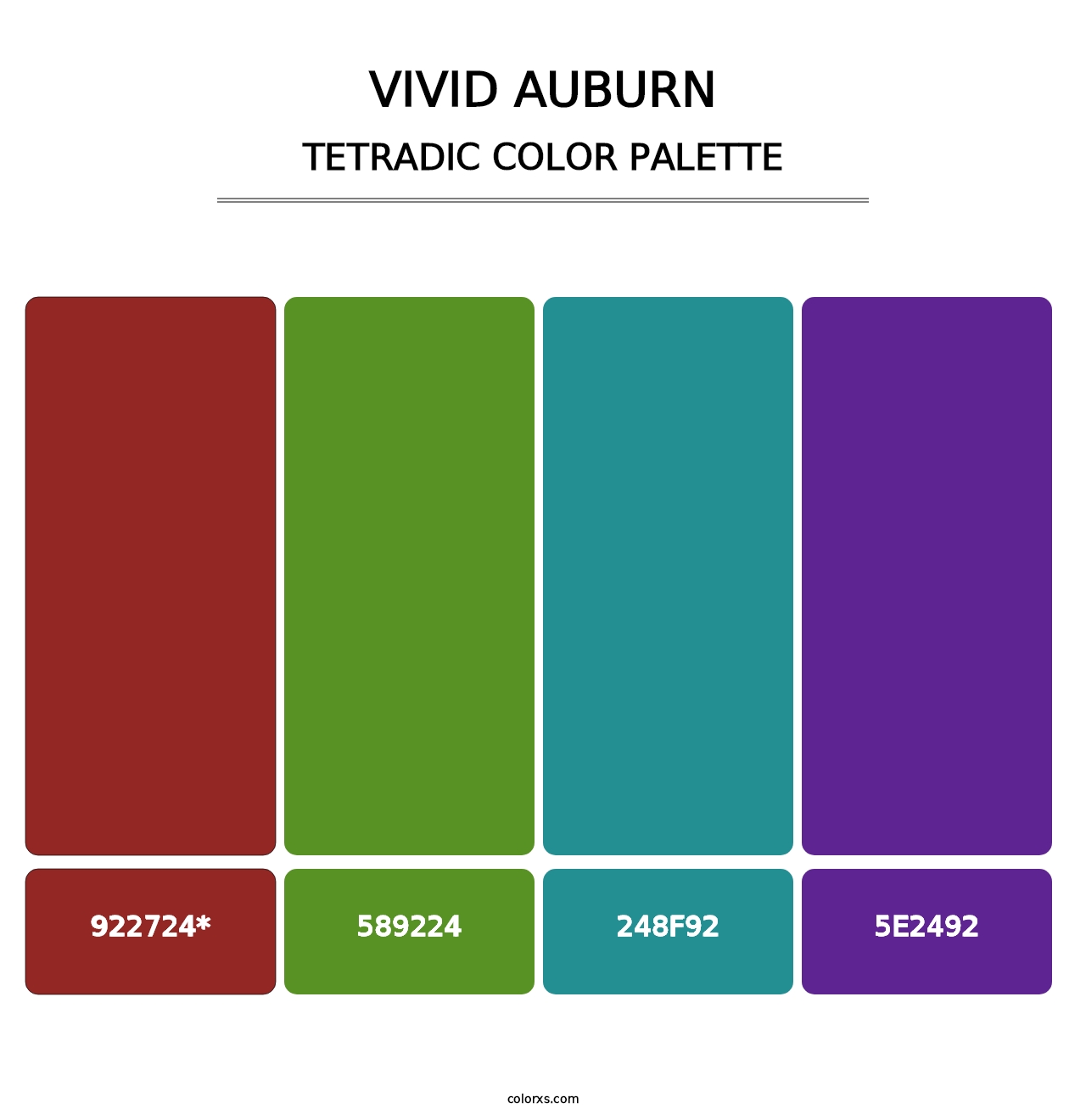 Vivid Auburn - Tetradic Color Palette