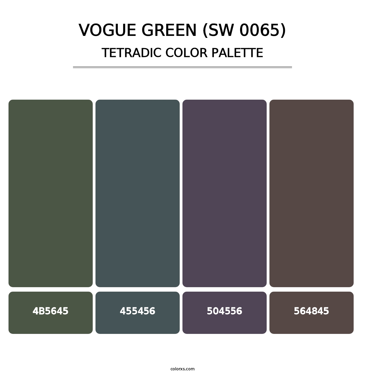 Vogue Green (SW 0065) - Tetradic Color Palette