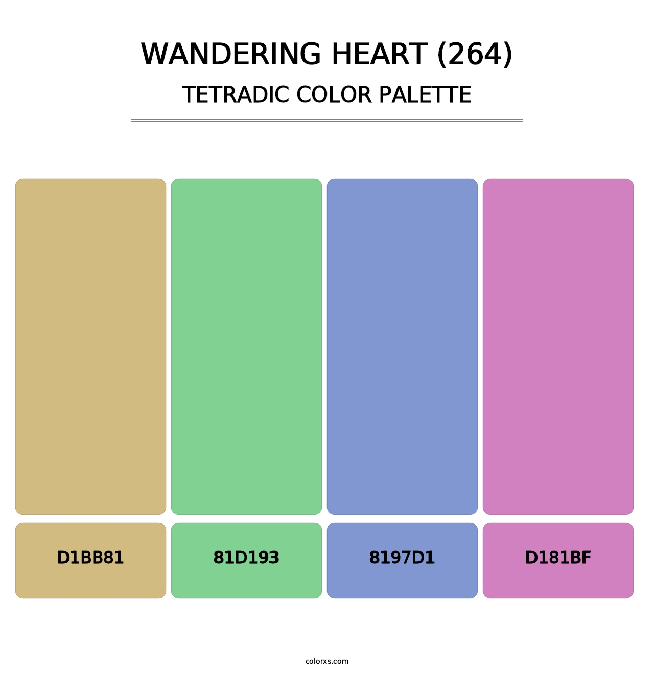 Wandering Heart (264) - Tetradic Color Palette