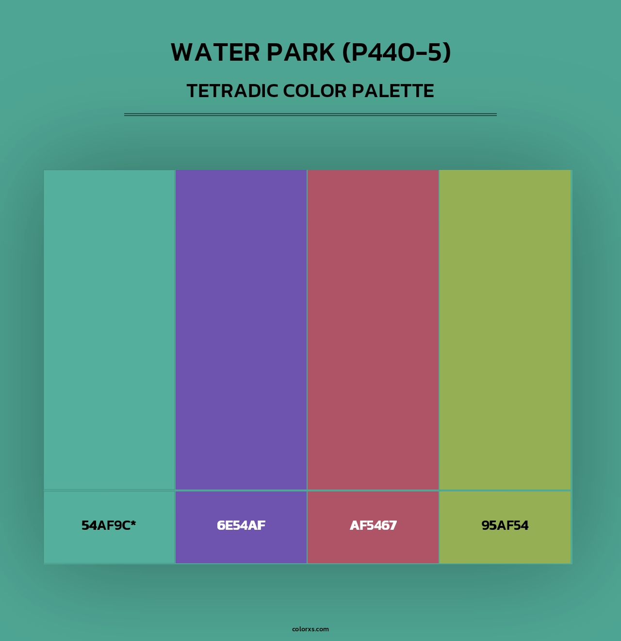 Water Park (P440-5) - Tetradic Color Palette
