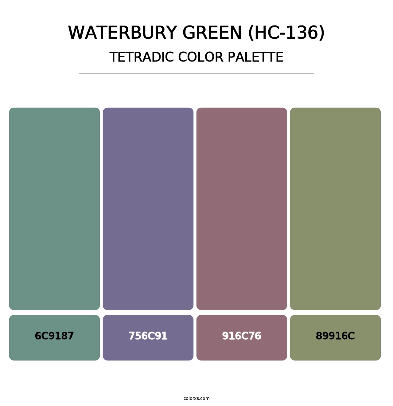 Waterbury Green (HC-136) - Tetradic Color Palette