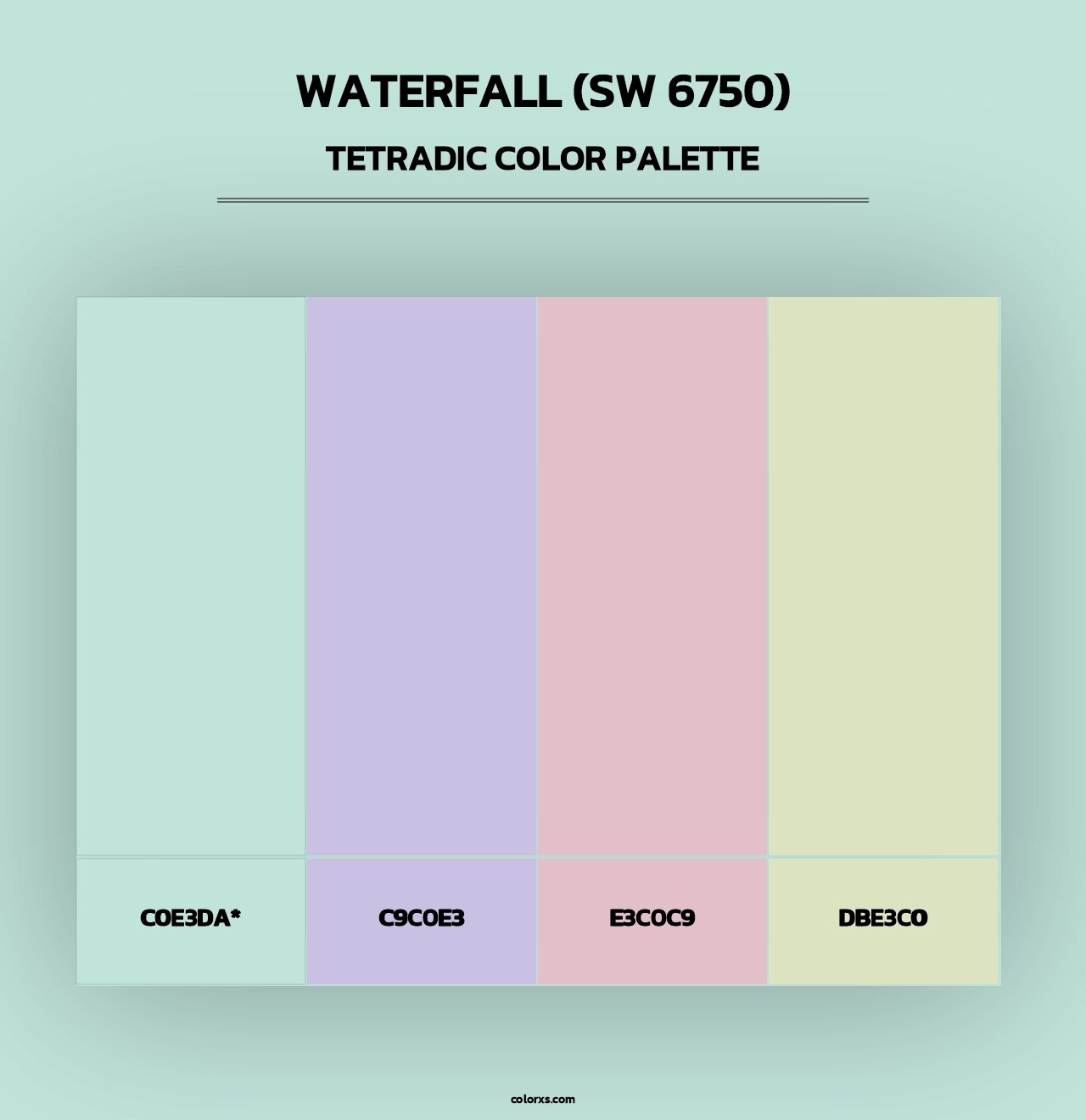 Waterfall (SW 6750) - Tetradic Color Palette