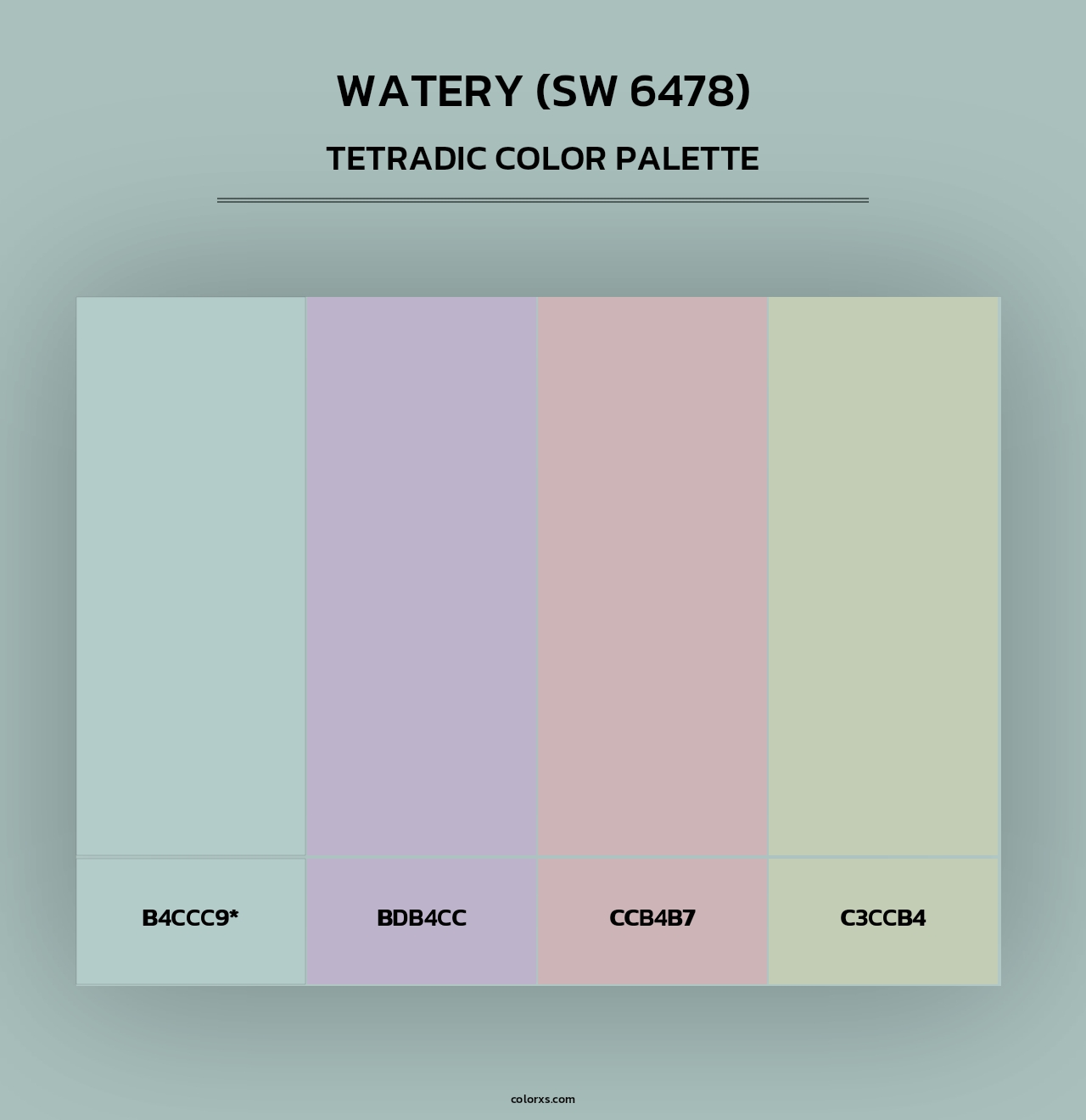 Watery (SW 6478) - Tetradic Color Palette