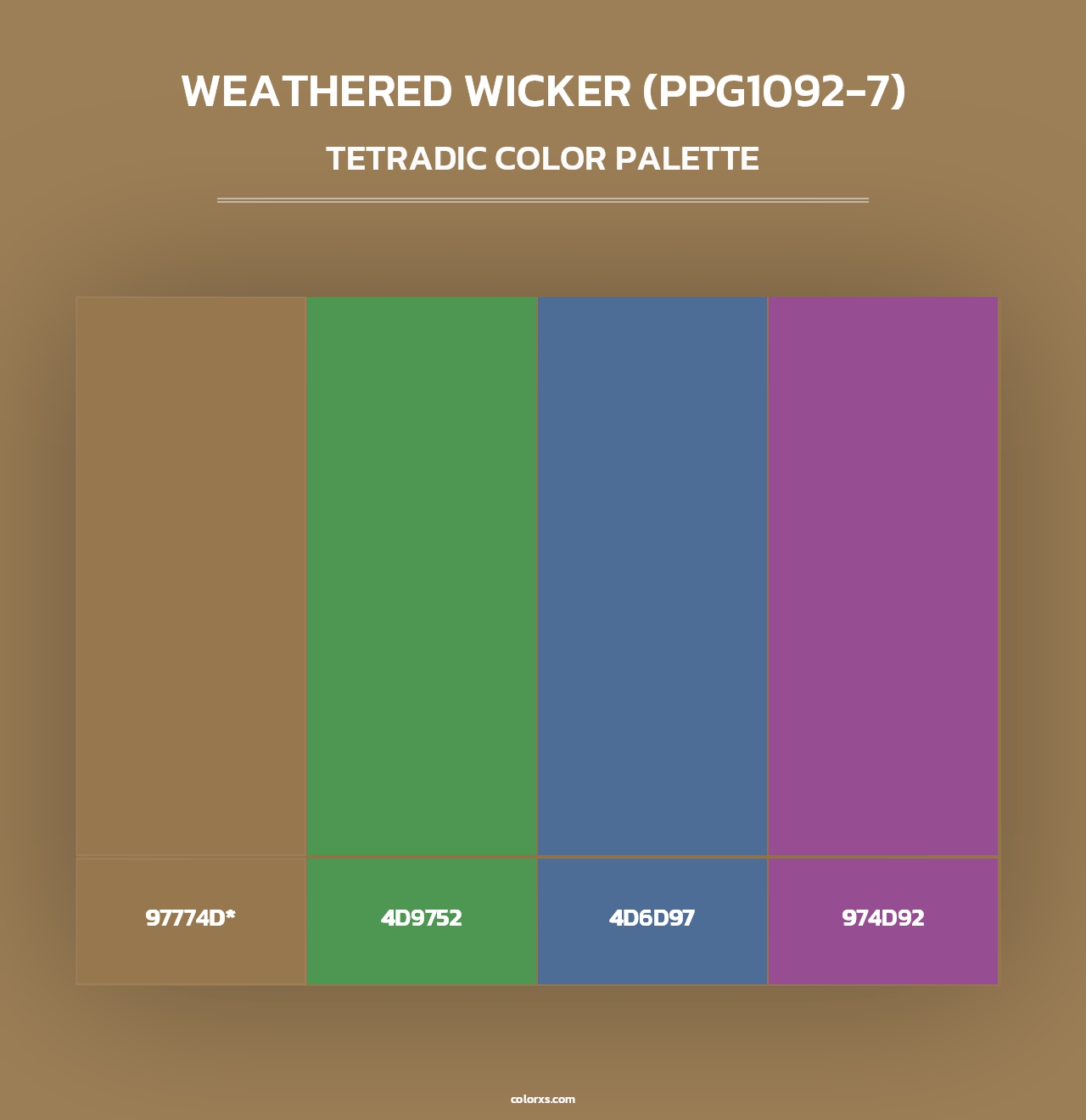 Weathered Wicker (PPG1092-7) - Tetradic Color Palette