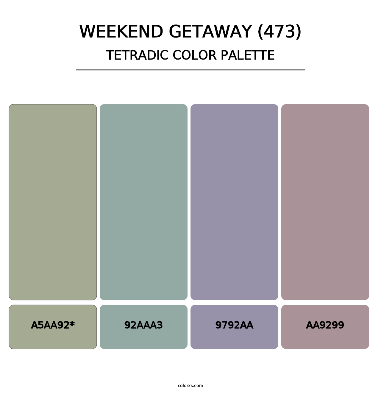 Weekend Getaway (473) - Tetradic Color Palette