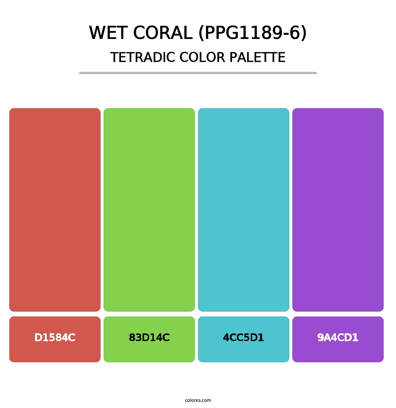 Wet Coral (PPG1189-6) - Tetradic Color Palette