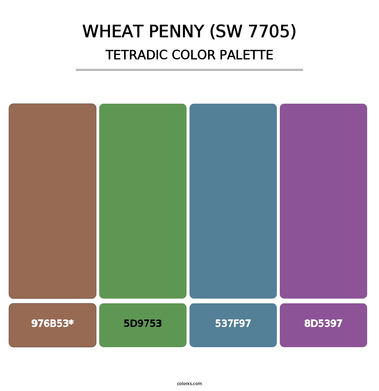 Wheat Penny (SW 7705) - Tetradic Color Palette