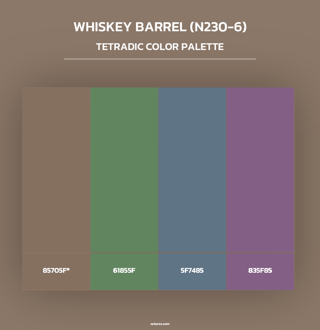 Whiskey Barrel (N230-6) - Tetradic Color Palette