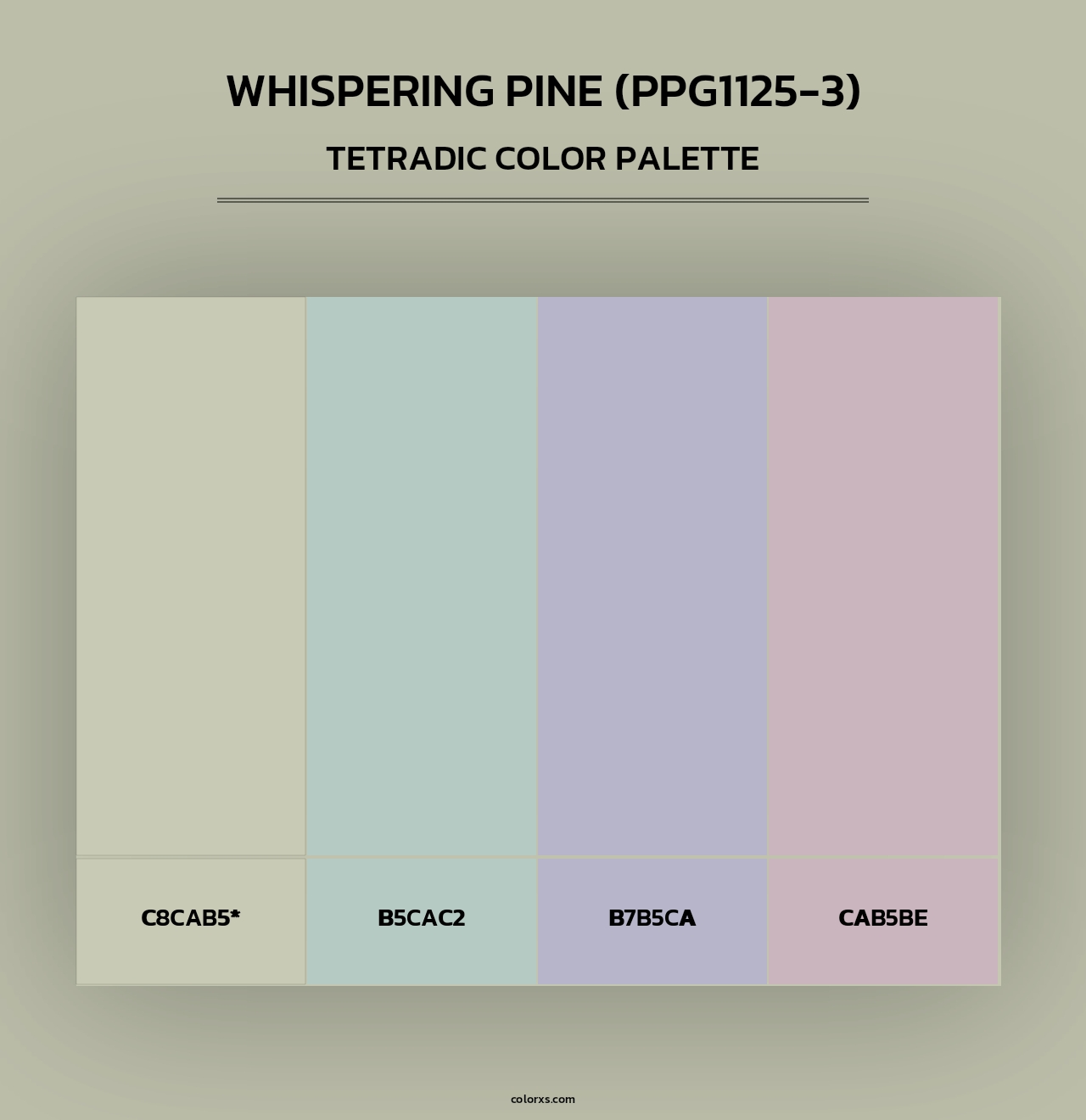 Whispering Pine (PPG1125-3) - Tetradic Color Palette