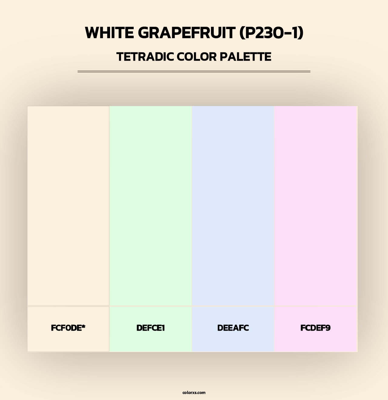 White Grapefruit (P230-1) - Tetradic Color Palette