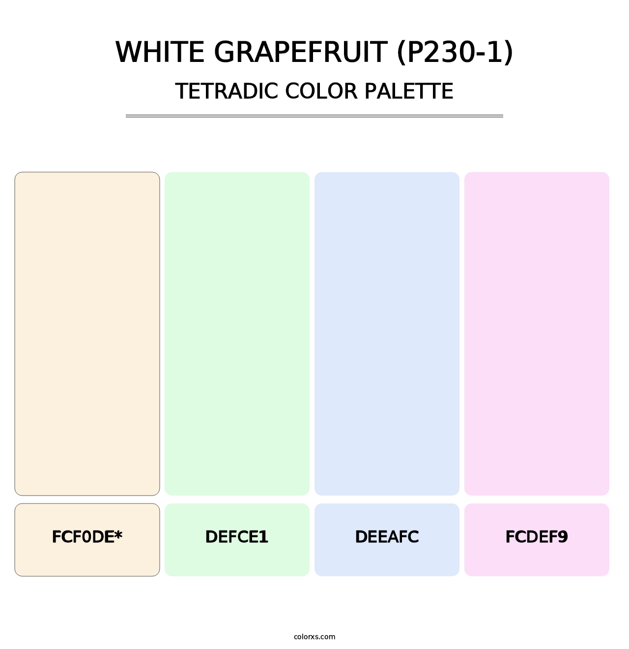 White Grapefruit (P230-1) - Tetradic Color Palette