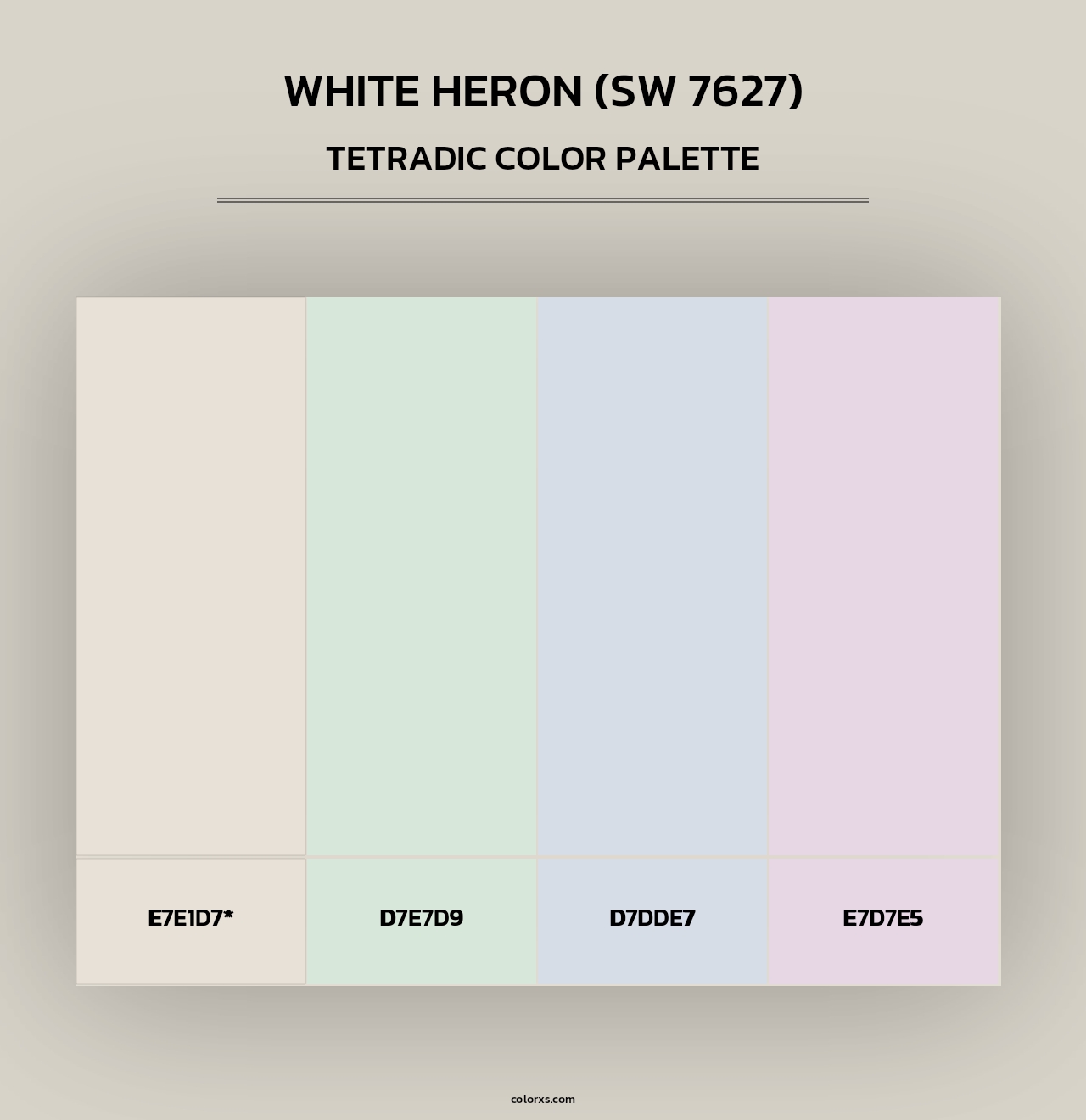 White Heron (SW 7627) - Tetradic Color Palette