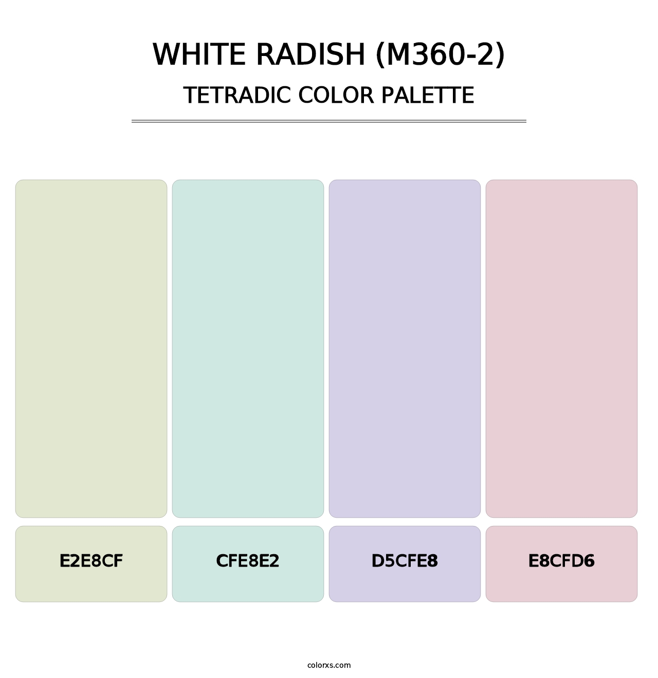 White Radish (M360-2) - Tetradic Color Palette