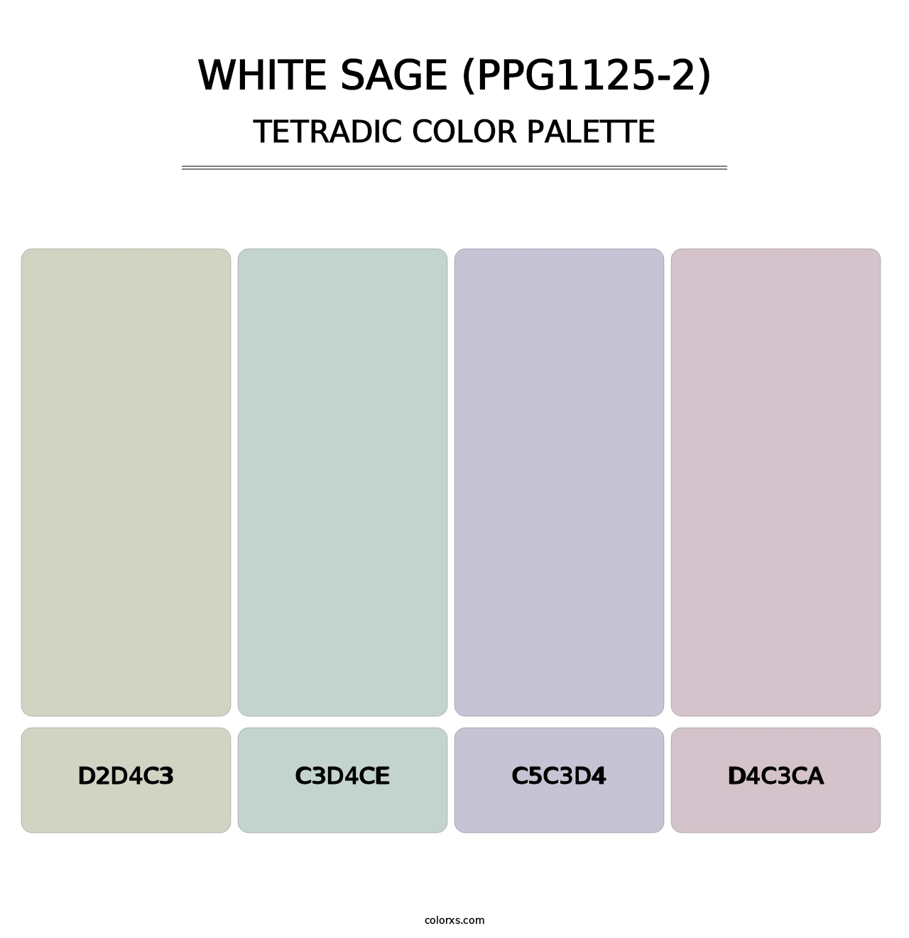 White Sage (PPG1125-2) - Tetradic Color Palette