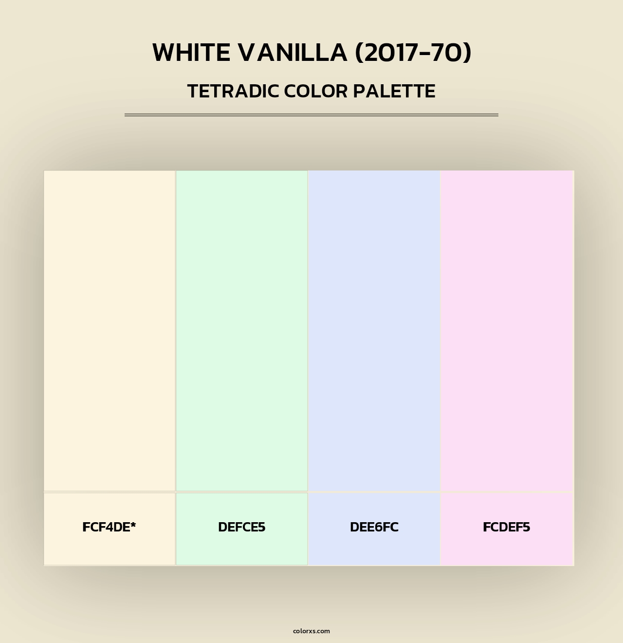 White Vanilla (2017-70) - Tetradic Color Palette