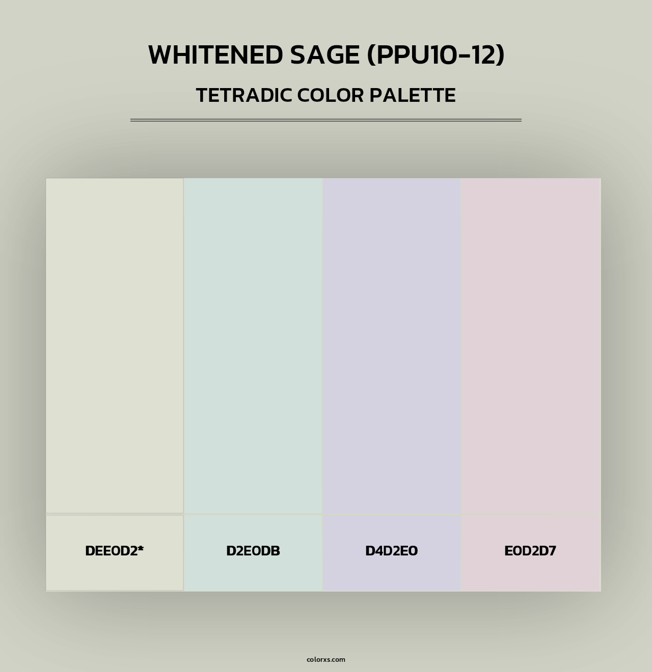 Whitened Sage (PPU10-12) - Tetradic Color Palette
