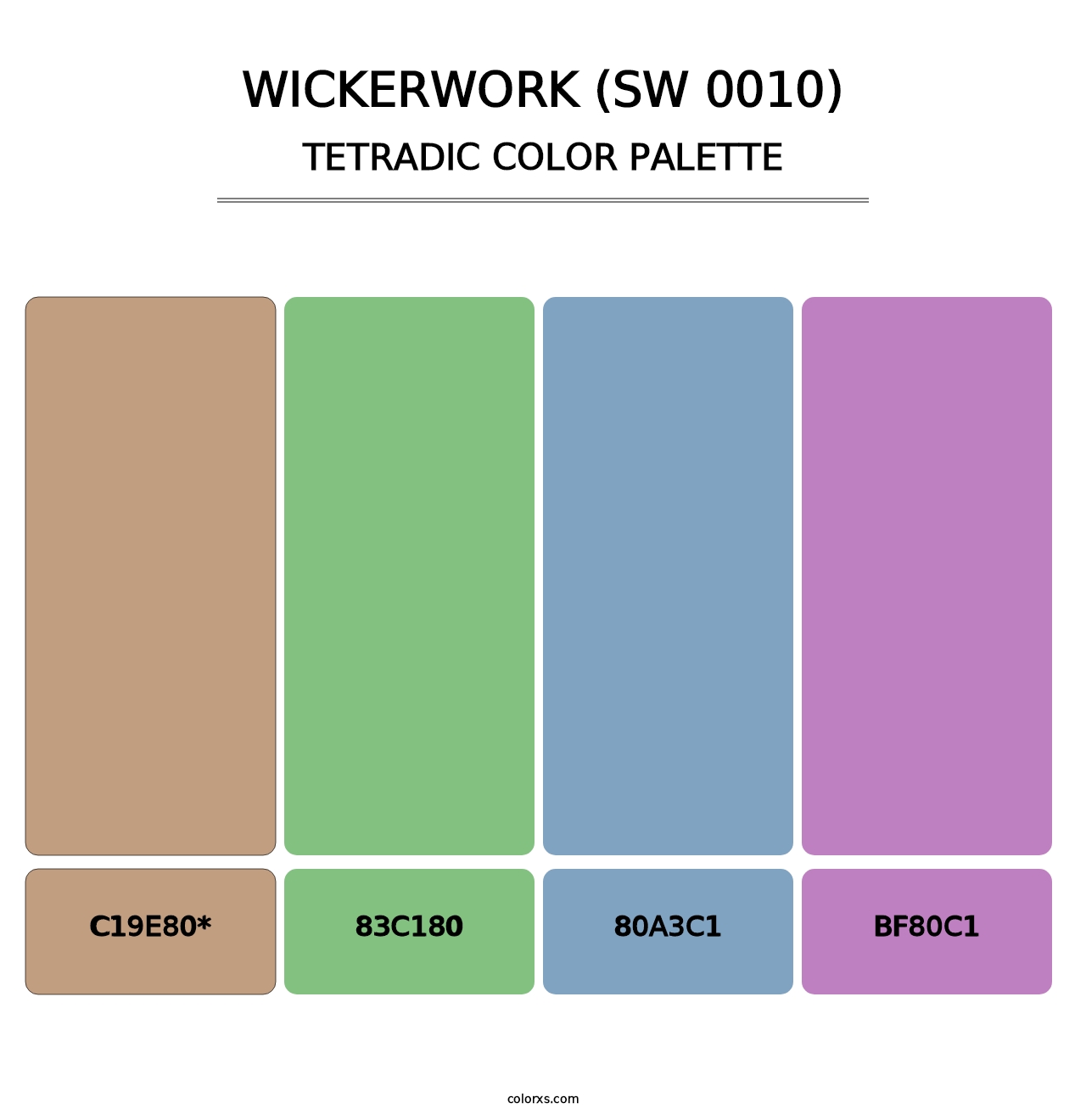 Wickerwork (SW 0010) - Tetradic Color Palette
