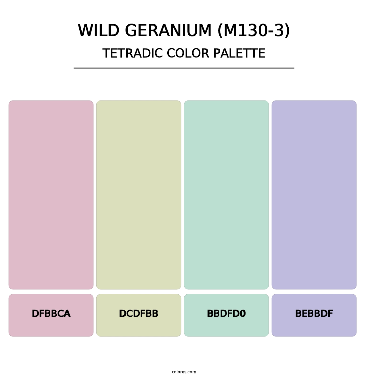Wild Geranium (M130-3) - Tetradic Color Palette