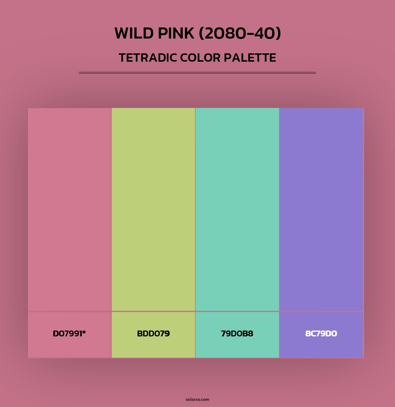 Wild Pink (2080-40) - Tetradic Color Palette