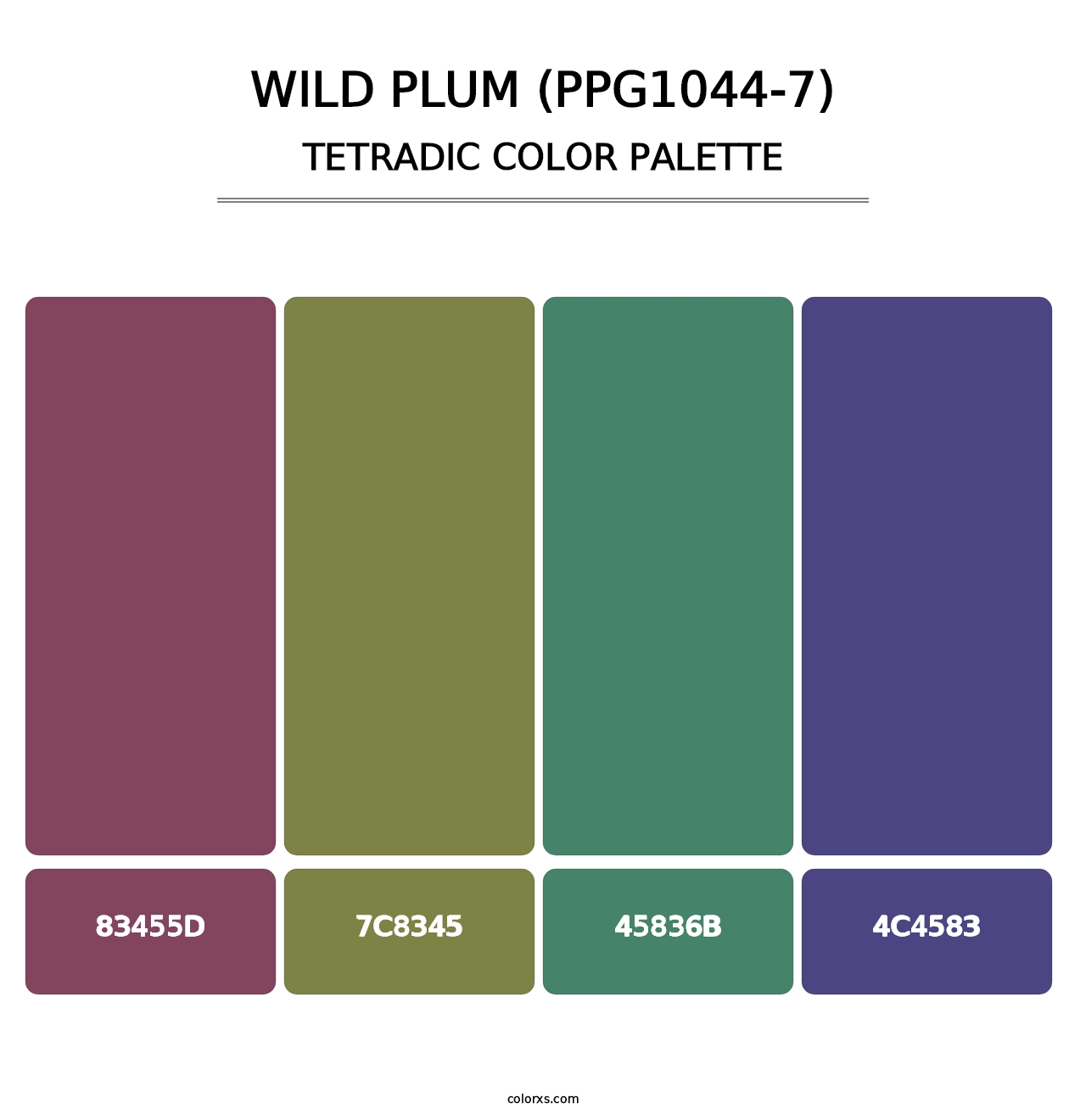 Wild Plum (PPG1044-7) - Tetradic Color Palette