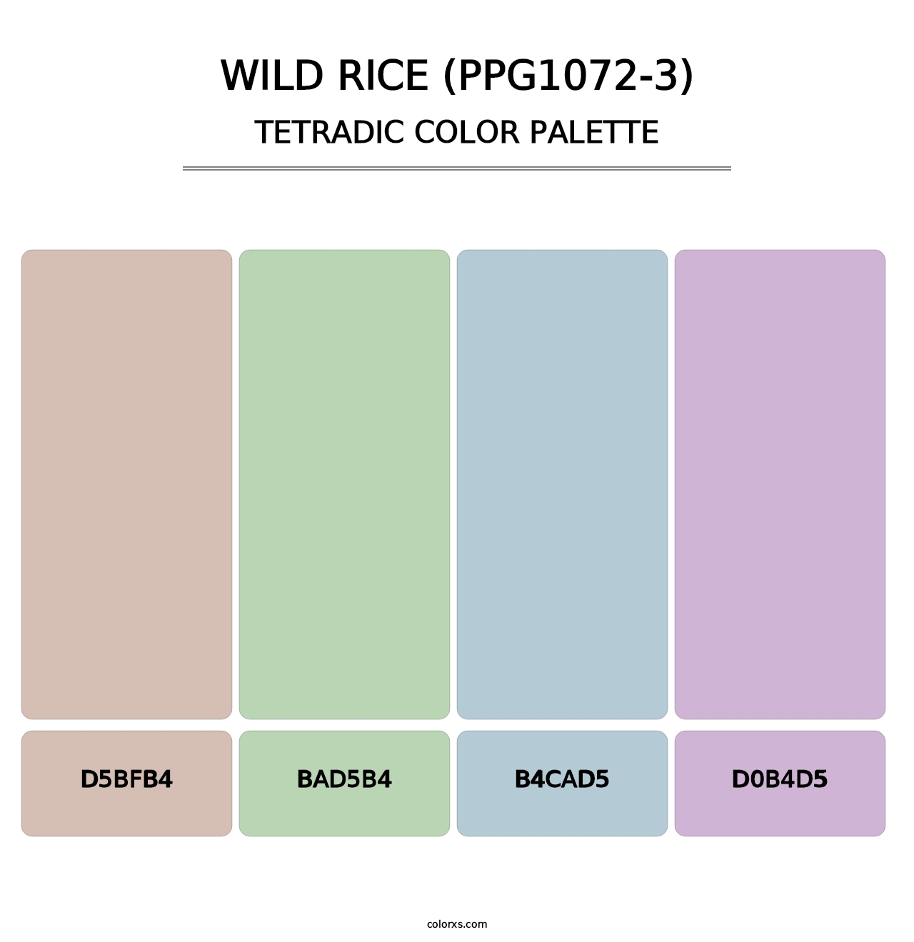 Wild Rice (PPG1072-3) - Tetradic Color Palette