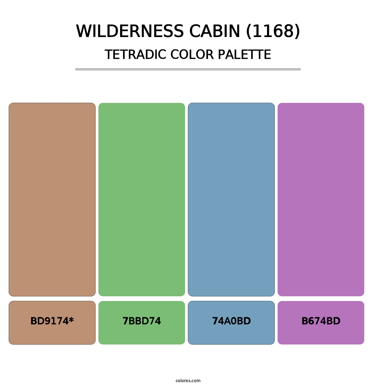 Wilderness Cabin (1168) - Tetradic Color Palette