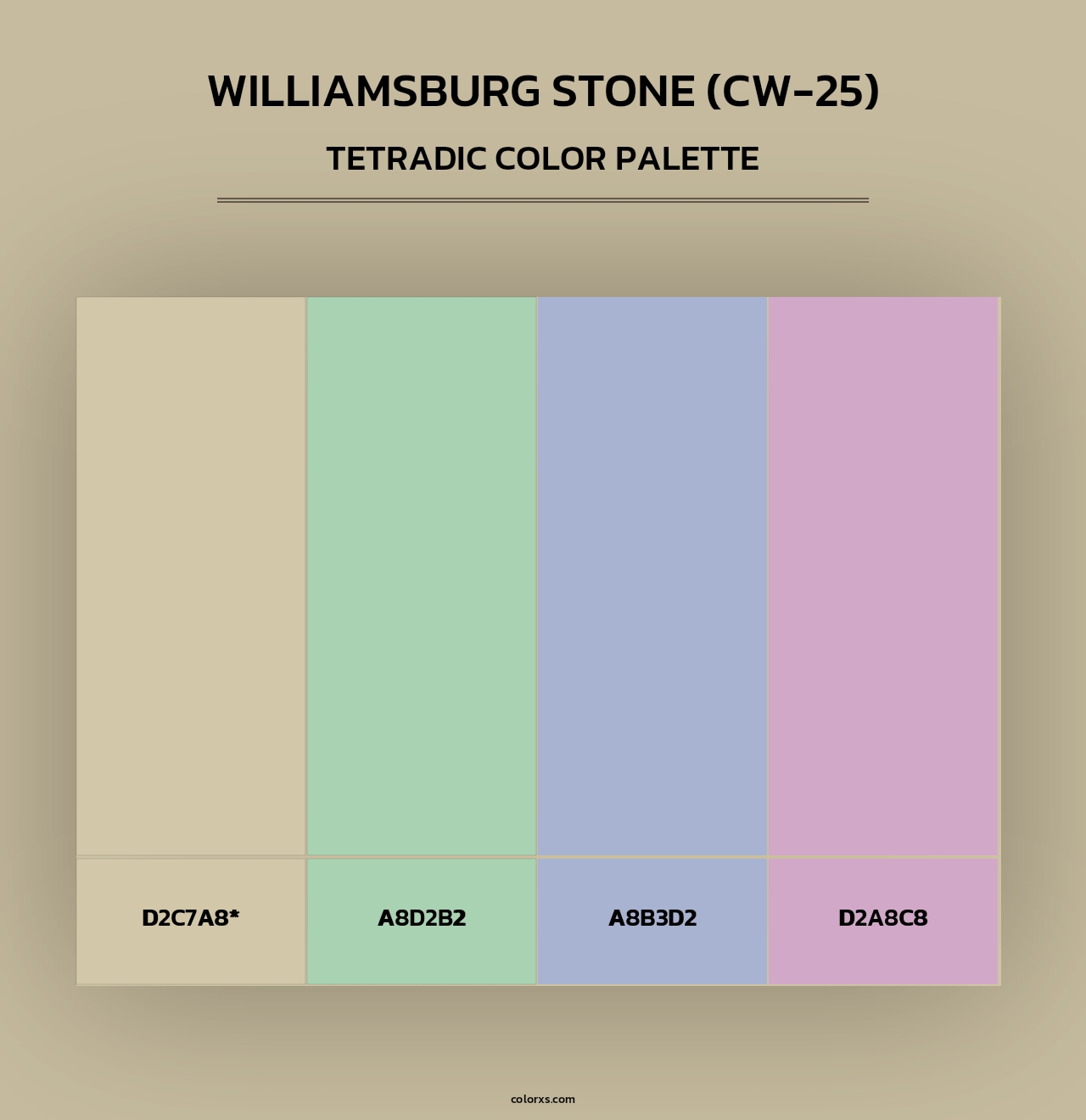 Williamsburg Stone (CW-25) - Tetradic Color Palette