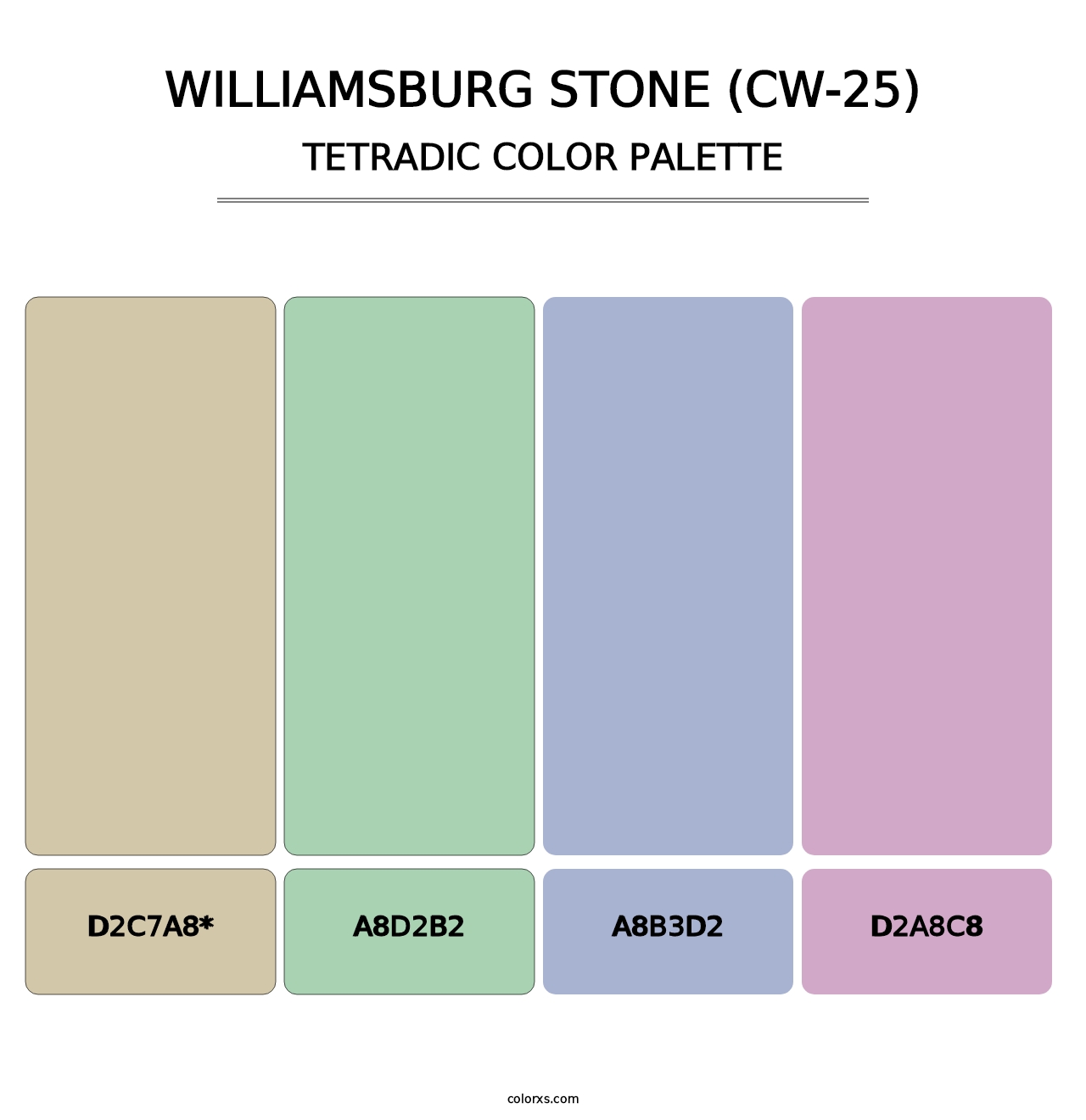Williamsburg Stone (CW-25) - Tetradic Color Palette